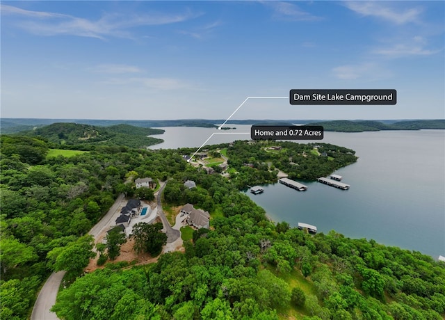 14137 Ozark Dr, Garfield, AR 72732 - bird's eye view of a nearby body of water and a heavily wooded area