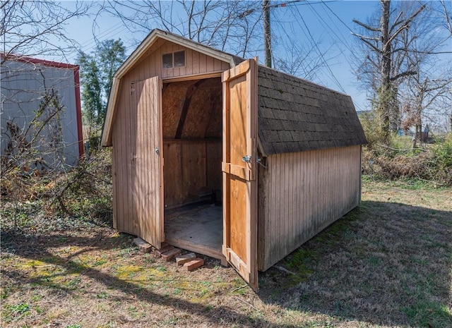 view of shed