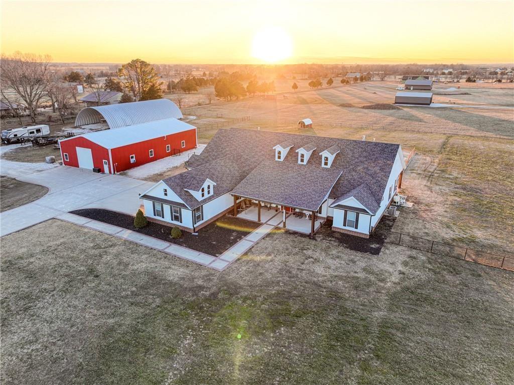 15025 Wilkerson Rd, Garfield, AR 72732 - view of aerial view at dusk