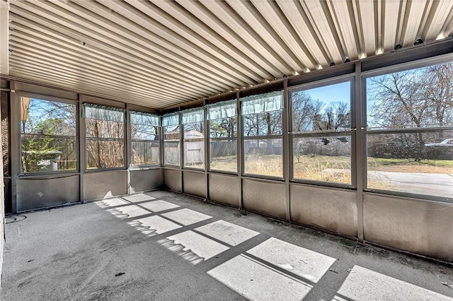 view of unfurnished sunroom