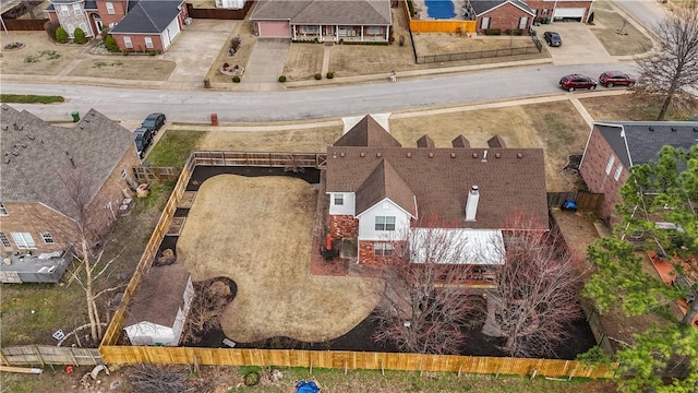 drone / aerial view with a residential view