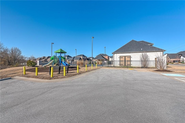 community playground with fence