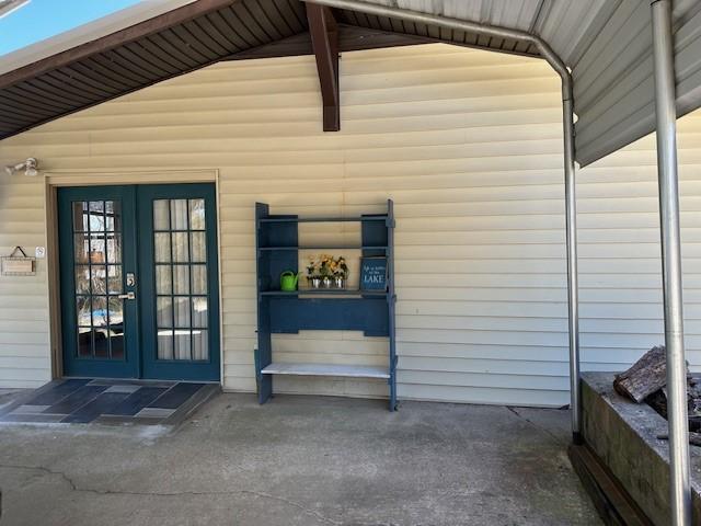 property entrance featuring french doors