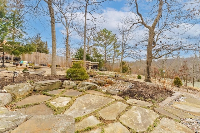 view of yard with fence