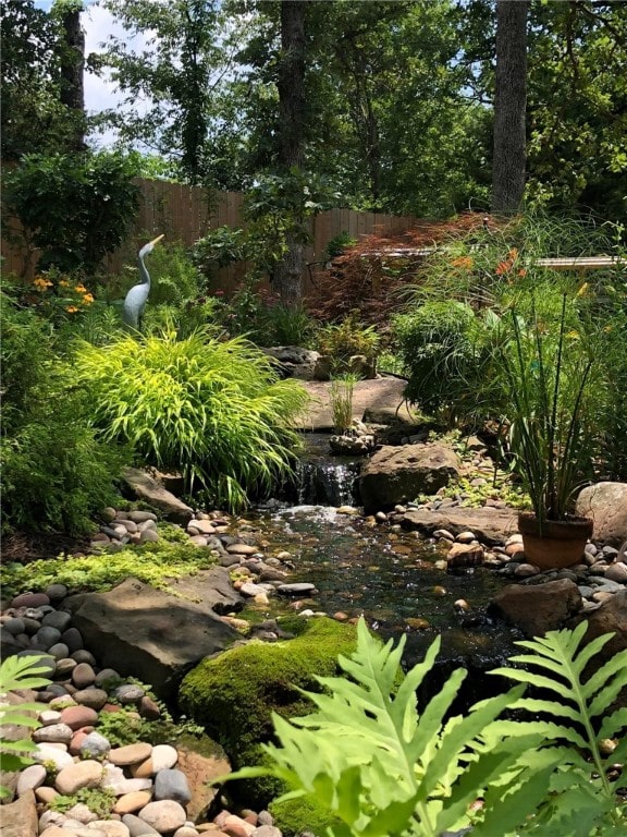 view of yard featuring fence