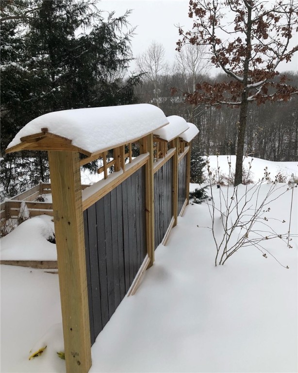 view of yard covered in snow