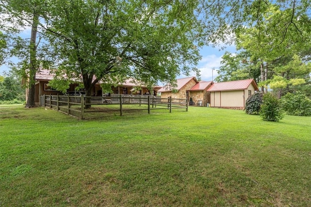 view of yard with fence