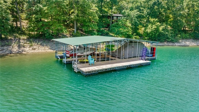 21574 Indian Creek Dr, Garfield, AR 72732 - view of dock featuring a water view and boat lift