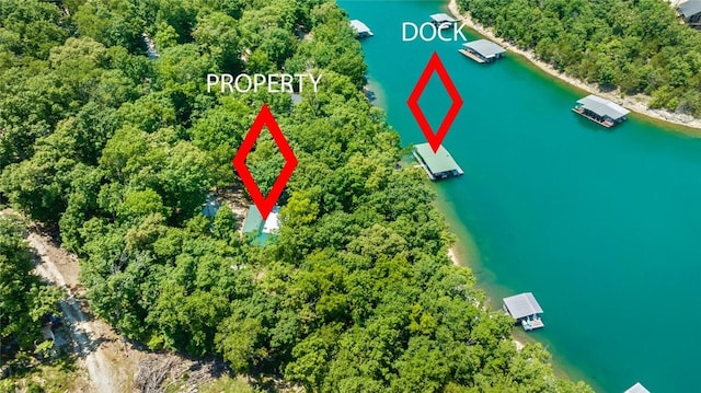 21574 Indian Creek Dr, Garfield, AR 72732 - aerial view featuring a water view