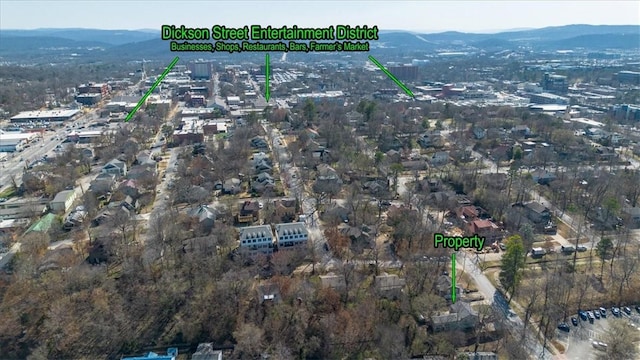 aerial view featuring a mountain view