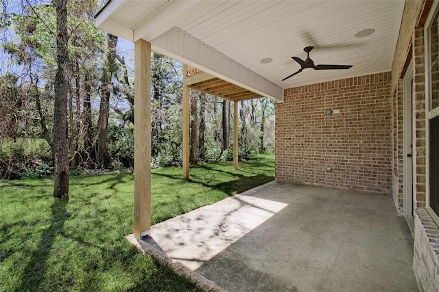 view of patio / terrace with ceiling fan