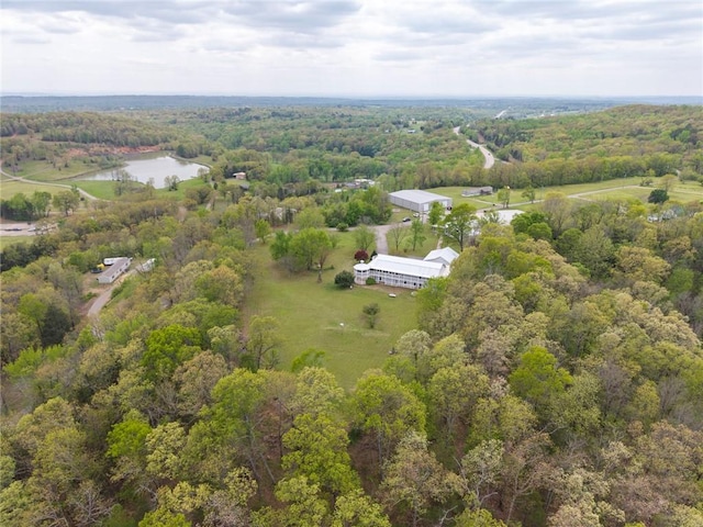 2428 Winn Mountain Loop, Mountainburg, AR 72946 - aerial view featuring a water view and a wooded view