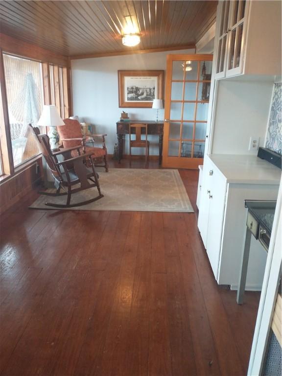 82 County Road 327, Berryville, AR 72616 - dining room featuring hardwood / wood-style floors and wood ceiling
