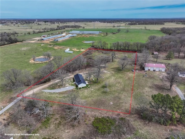 291 E Pilcher Rd, Kansas, OK 74347 - overview of rural landscape with property boundaries highlighted