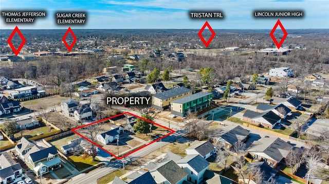 815 NW A St, Bentonville, AR 72712 - birds eye view of property