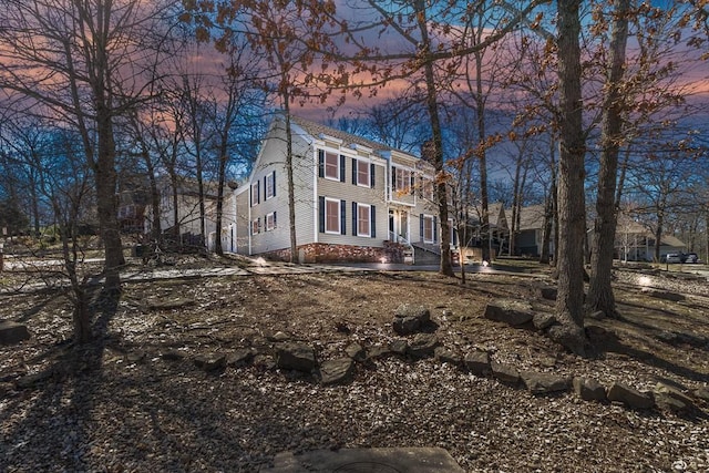 view of front of house with a chimney