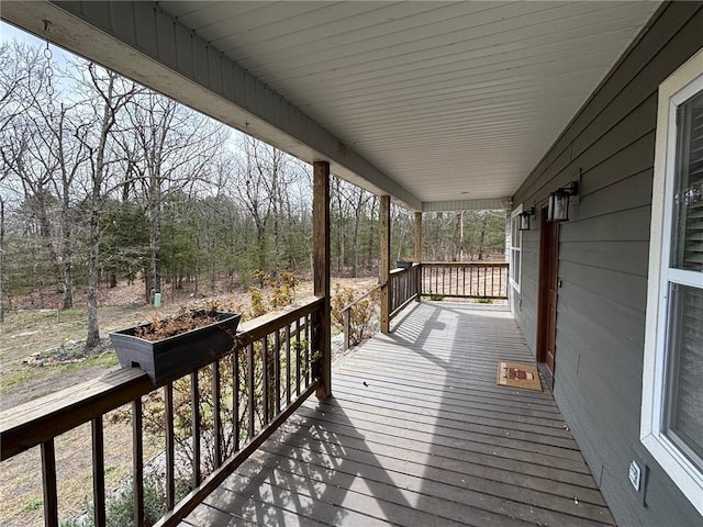 deck featuring covered porch