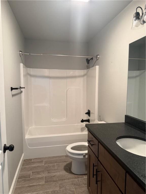 2401 Armstrong Ln, Pea Ridge, AR 72751 - bathroom with vanity,  shower combination, toilet, and wood finish floors