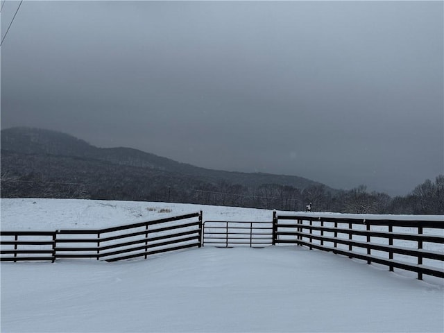 exterior space featuring a mountain view