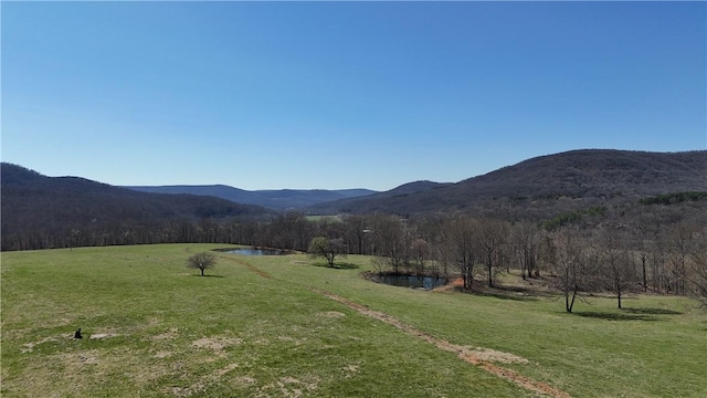 mountain view featuring a water view