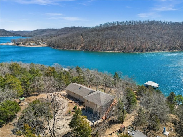 21621 Vista Shores Dr, Garfield, AR 72732 - aerial view with a view of trees and a water view