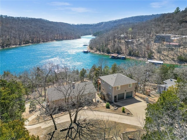 21621 Vista Shores Dr, Garfield, AR 72732 - aerial view with a forest view and a water view