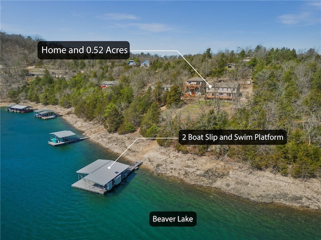 21621 Vista Shores Dr, Garfield, AR 72732 - birds eye view of property with a water view