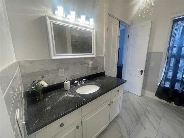803 W Main St, Clarksville, AR 72830 - bathroom with vanity and marble finish floors