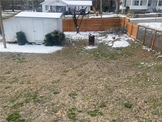 803 W Main St, Clarksville, AR 72830 - yard covered in snow featuring a fenced backyard
