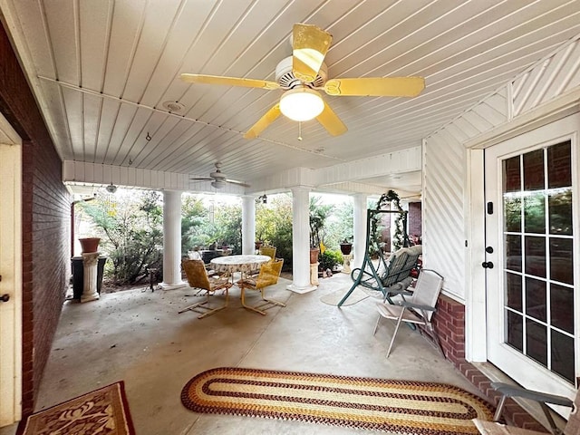 5121 E State Highway 22, Paris, AR 72855 - view of patio featuring ceiling fan and outdoor dining area
