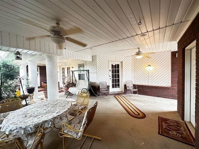 5121 E State Highway 22, Paris, AR 72855 - view of patio featuring ceiling fan and french doors