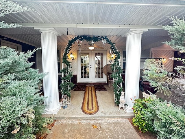 5121 E State Highway 22, Paris, AR 72855 - doorway to property with french doors and a porch
