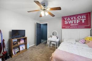 15515 Ar-105, Hector, AR 72843 - carpeted bedroom with a ceiling fan