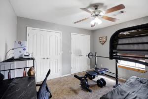 15515 Ar-105, Hector, AR 72843 - exercise room with carpet flooring and a ceiling fan