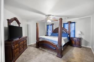 15515 Ar-105, Hector, AR 72843 - carpeted bedroom featuring baseboards and a ceiling fan