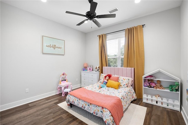 251 Kordsmeier Ln, Morrilton, AR 72110 - bedroom featuring recessed lighting, baseboards, wood finished floors, and a ceiling fan