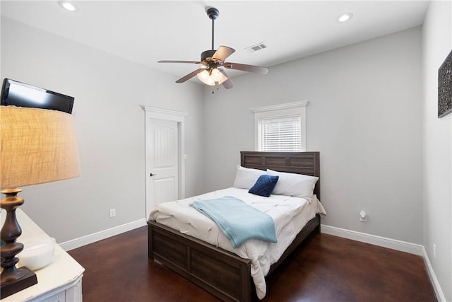 251 Kordsmeier Ln, Morrilton, AR 72110 - bedroom featuring recessed lighting, finished concrete flooring, baseboards, and a ceiling fan