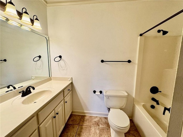 335 Point W, Conway, AR 72034 - full bathroom with tile patterned floors, vanity, bathtub / shower combination, baseboards, and toilet