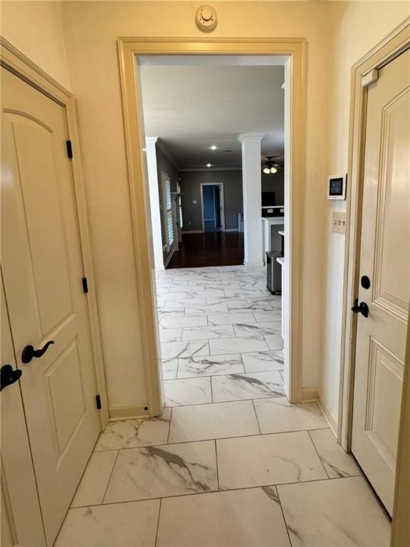 335 Point W, Conway, AR 72034 - hall featuring marble finish floor and baseboards
