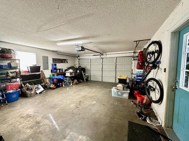 6011 River Rd, Pottsville, AR 72858 - garage featuring electric panel and a garage door opener