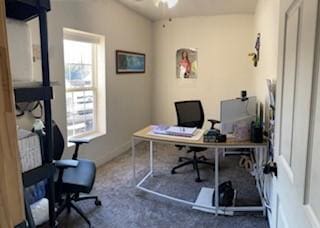 130 Willow Creek Dr, Dardanelle, AR 72834 - office space featuring carpet flooring, baseboards, and a ceiling fan