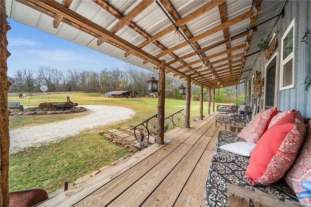 12107 Volcano Rd, West Fork, AR 72774 - deck featuring a lawn