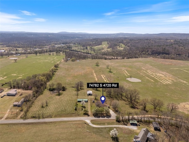 drone / aerial view featuring a rural view