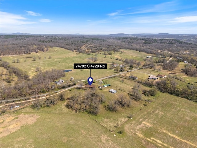 drone / aerial view with a rural view