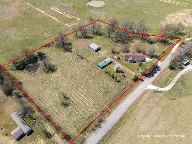 drone / aerial view featuring a rural view