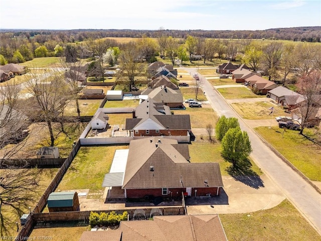 bird's eye view with a residential view