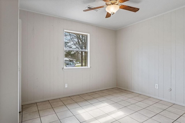 5694/925668/665644/42 W Michael Cole Dr, Fayetteville, AR 72704 - empty room featuring a ceiling fan, crown molding, and baseboards