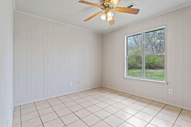 5694/925668/665644/42 W Michael Cole Dr, Fayetteville, AR 72704 - spare room with baseboards, visible vents, crown molding, and ceiling fan