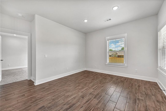 98 N Banner Ave, Farmington, AR 72730 - unfurnished room with dark wood-type flooring, baseboards, recessed lighting, and a smoke detector