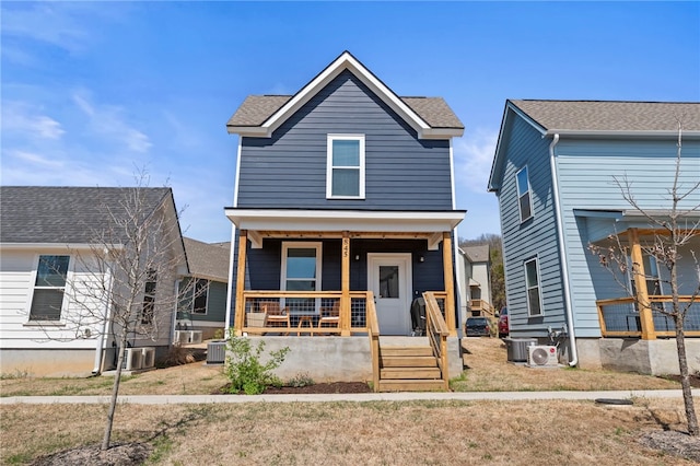 845 One Mile Rd, Fayetteville, AR 72704 - view of front facade with a porch and cooling unit